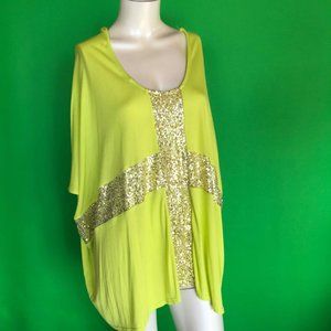 New KRISTINE Sequin Tunic - Lime Green